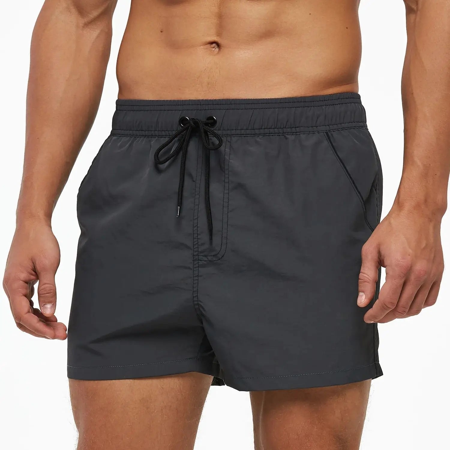 Men Summer Swim Shorts Swimwear Trunks Swimsuits Quickly Dry Surf Beach Board Elastic Waist Swim Pants Surffing Shorts with Mesh