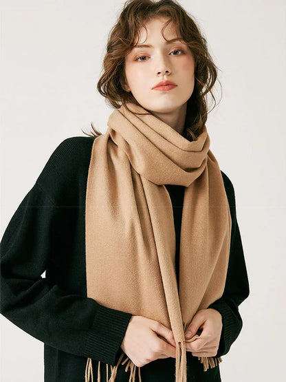 High Quality Solid Color 100% Wool Scarf Men&