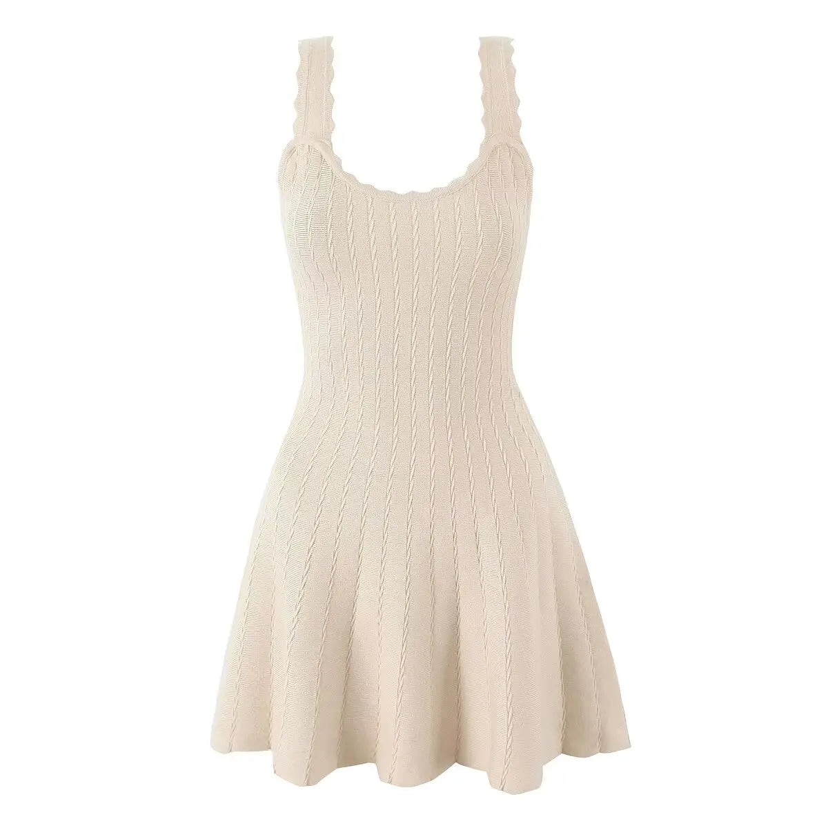 YENKYE 2025 Women O Neck Sleeveless A-line Slim Knit Dresses Casual Autumn Tank Mini Dress