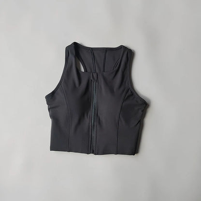 High-intensity Sports Vest Bras Front Zipper Integrated Yoga Underwear Gathering Shock-proof Running Breathable Fitness Vest