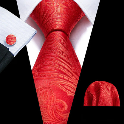 Barry.Wang Jacquard Bright Red Men&