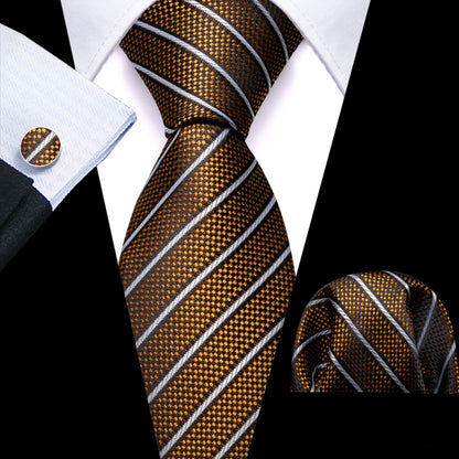 Barry.Wang Jacquard Brown &amp; Gold Men&
