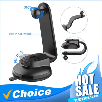 Accessories: Suction Cup Car Phone Bracket - 17mm Universal Ball, Telescopic Arm &amp; Foldable