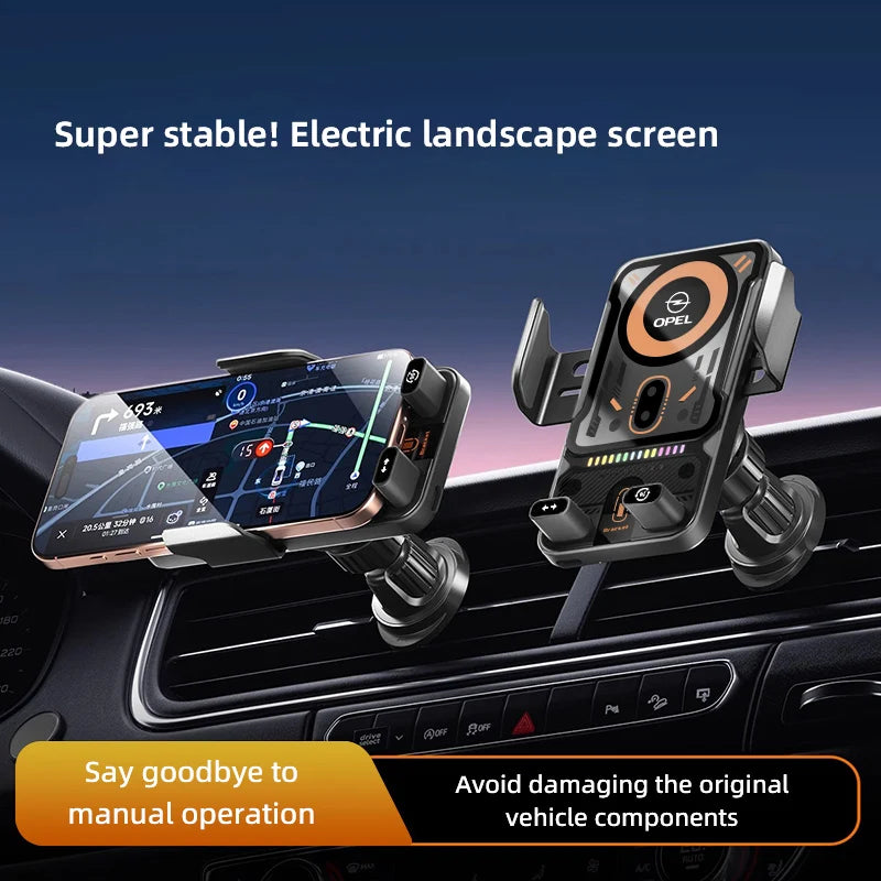 Car Accessories Phone Holder  Wireless Charger Gravity Sensing Auto Grip Universal Bracket For Opel Astra Insignia Vivaro Corsa