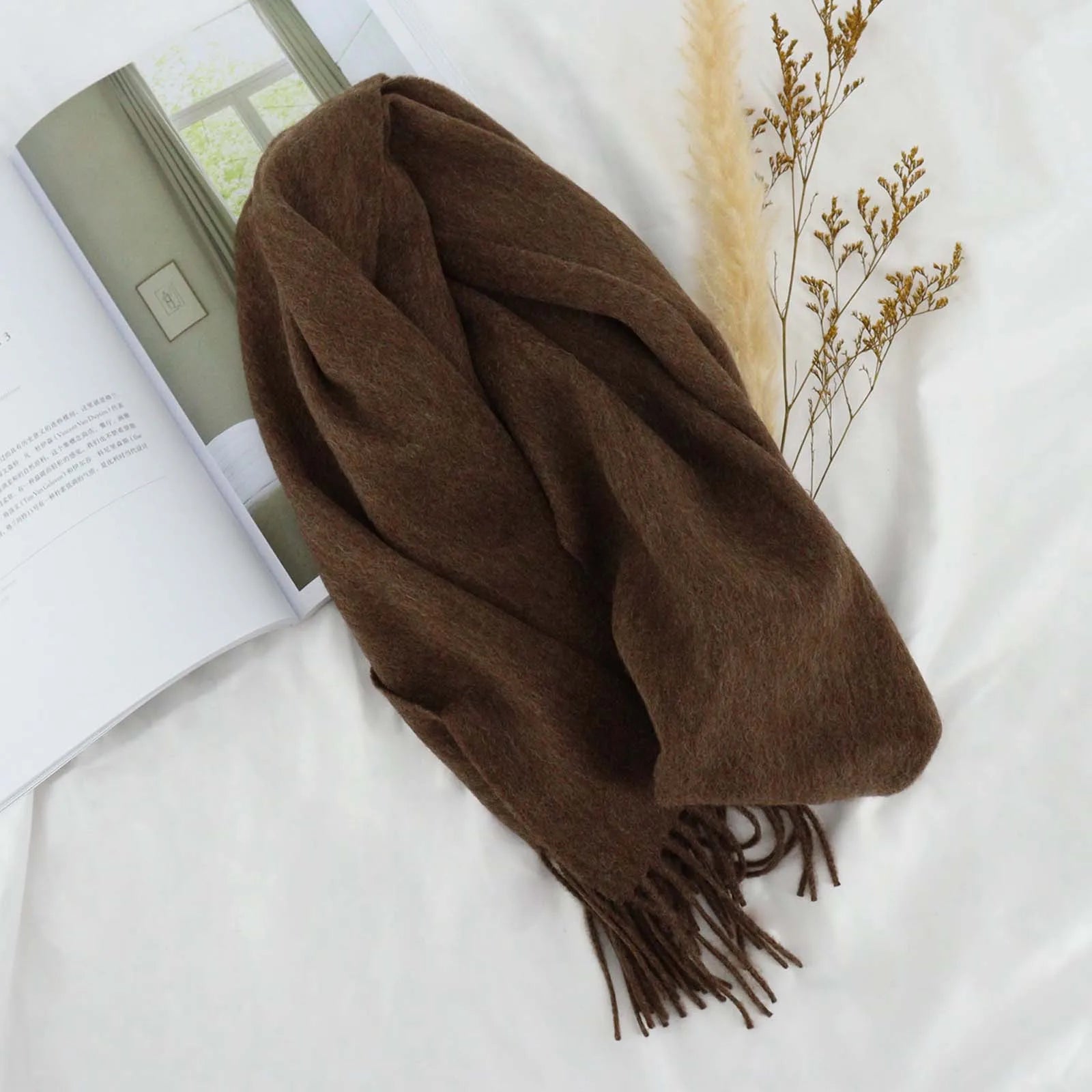 High Quality Solid Color 100% Wool Scarf Men&