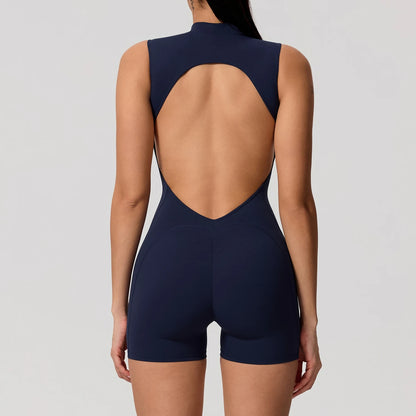 Hearuisavy Sports Overalls Women Gym High Stretch Sleeveless Yoga Bodysuit Running Push Up Butt-Lifting Fitness Jumpsuit Female