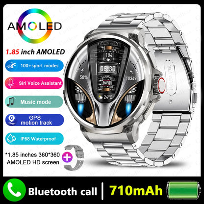 2026 New Men GPS Track Smart Watch 1.85 Inch Ultra HD AMOLED Screen 710 Mah Battery Bluetooth Call Smartwatch For Android IOS