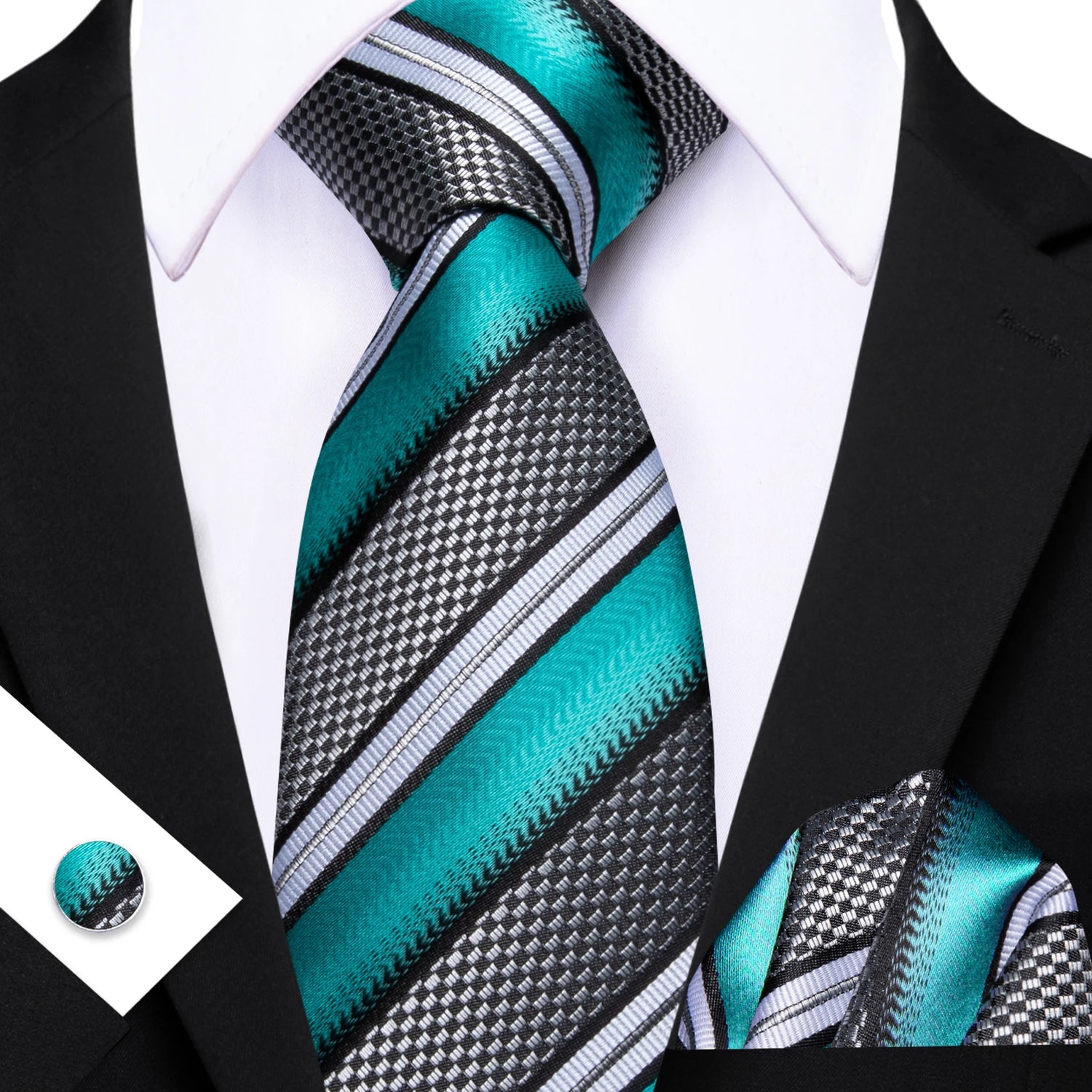 Barry.Wang Jacquard Water Duck Blue Men&