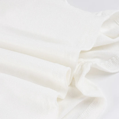 SUCHCUTE White Casual V Neck Pleated T Shirts For Women Long Sleeve Tees Y2k Streetwear Crop Tops Elegant Basic Clothing Autumn