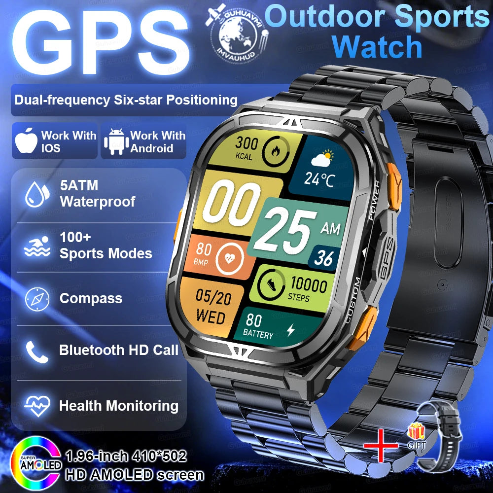 Outdoor TREX3 Smartwatch GPS 10ATM Waterproof Compass Altimeter 530mAh Battery Bluetooth Call Men Sports Smart Watch GUHUAVMI
