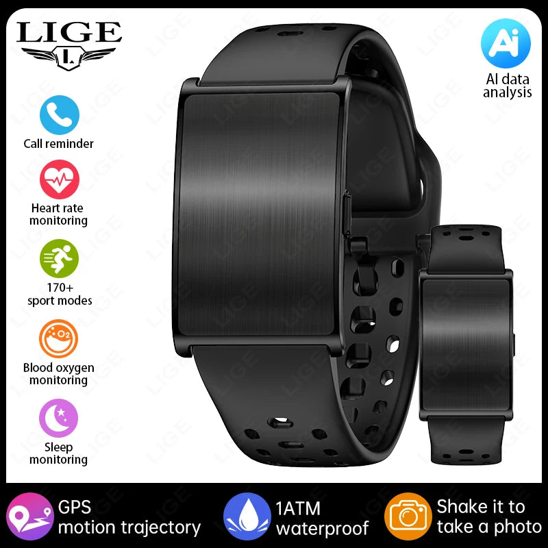 LIGE NO Screen Smart Wristbands With Heart Rate Sleep AI Health Monitor Report Smart Bracelet Incoming Call Notification Watches