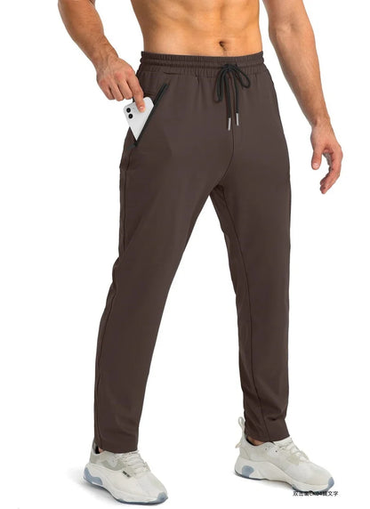 Outdoor Pants Men Quick Dry Straight Running Hiking Pants Elastic Lightweight Yoga Fitness Exercise Sweatpants Joggers