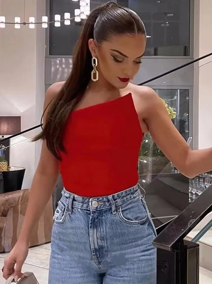 Stylish Women Elegant Cropped Tank Tops 2023 Summer Fashion Ladies Vintage Chic Slim Black Top Party Girls Sexy Tanks