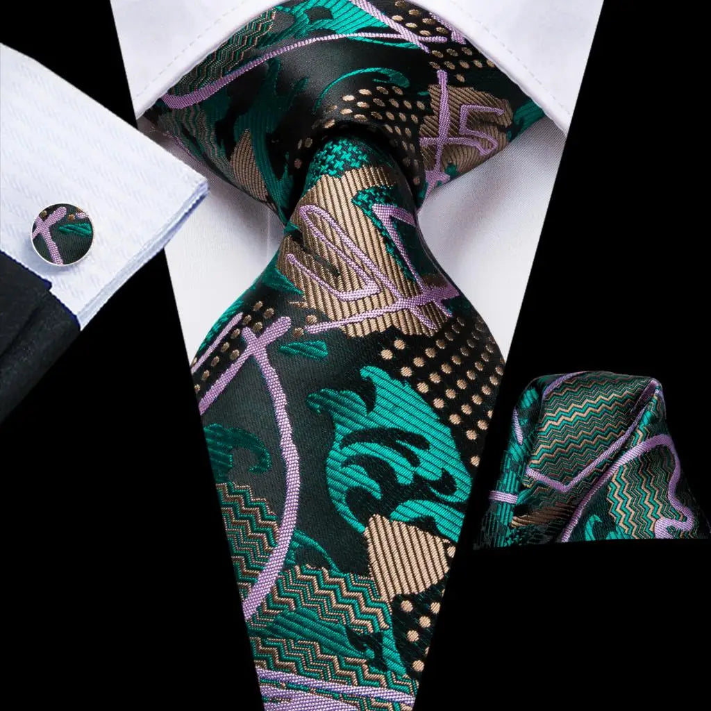 Hi-Tie Designer Burgundy Paisley 63inch Silk Mens Tie Extra Long Ties for Men Woven Classic 160cm Mens Necktie Pocket Square Set