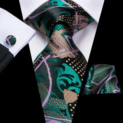 Hi-Tie Designer Burgundy Paisley 63inch Silk Mens Tie Extra Long Ties for Men Woven Classic 160cm Mens Necktie Pocket Square Set