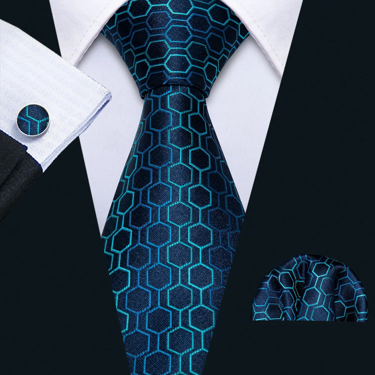 Barry.Wang Jacquard Water Duck Blue Men&