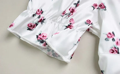 CNYISHE Puff Short Sleeve V Neck Prints Hip Wrap Women Dresses Sexy Club Sheath Fashion Female Bodycon Vestidos Robes Chic Slim