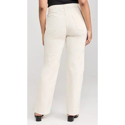 2025 Ins Fashion Jeans Women Comfortable High Waisted White Jeans Girls Thin Stretch Denim Pants Female Straight Leg Trousers
