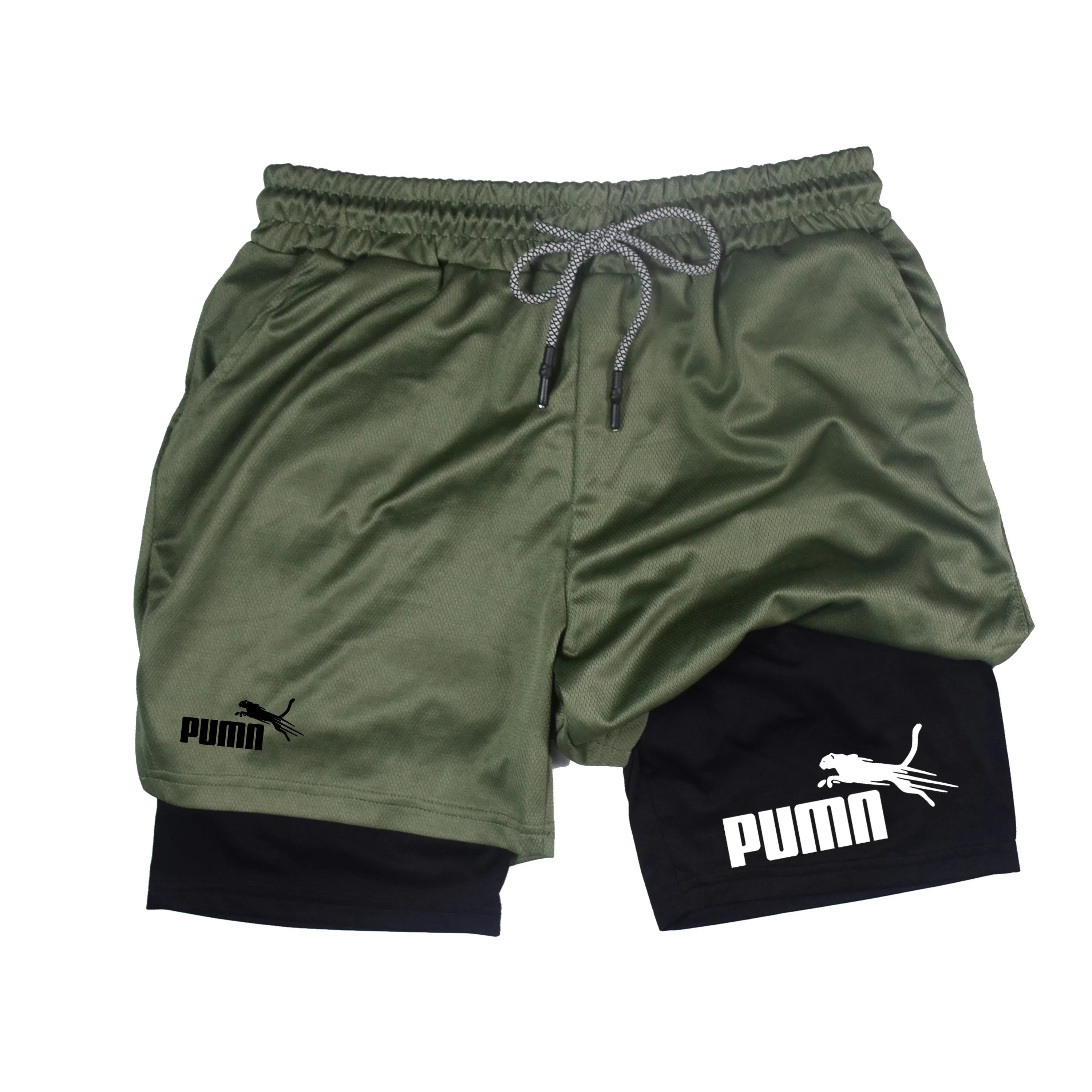 Summer breathable 2-in-1 double-layer shorts men&