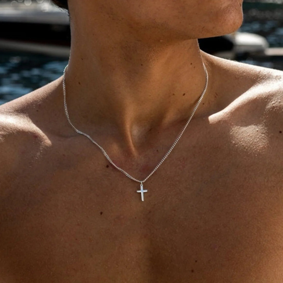 Fashion Minimalist Cross Pendant Necklace for Men Perfect Gift for Boyfriend Trendy Stylish Jewelry