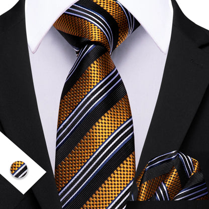 Barry.Wang Jacquard Brown &amp; Gold Men&