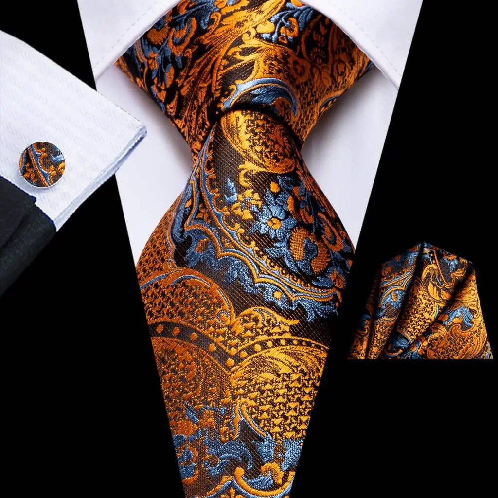 Hi-Tie Designer Burgundy Paisley 63inch Silk Mens Tie Extra Long Ties for Men Woven Classic 160cm Mens Necktie Pocket Square Set