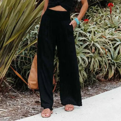 Casual Pants, Casual Style, Drawstring, Distressed Mid Waist,Women&