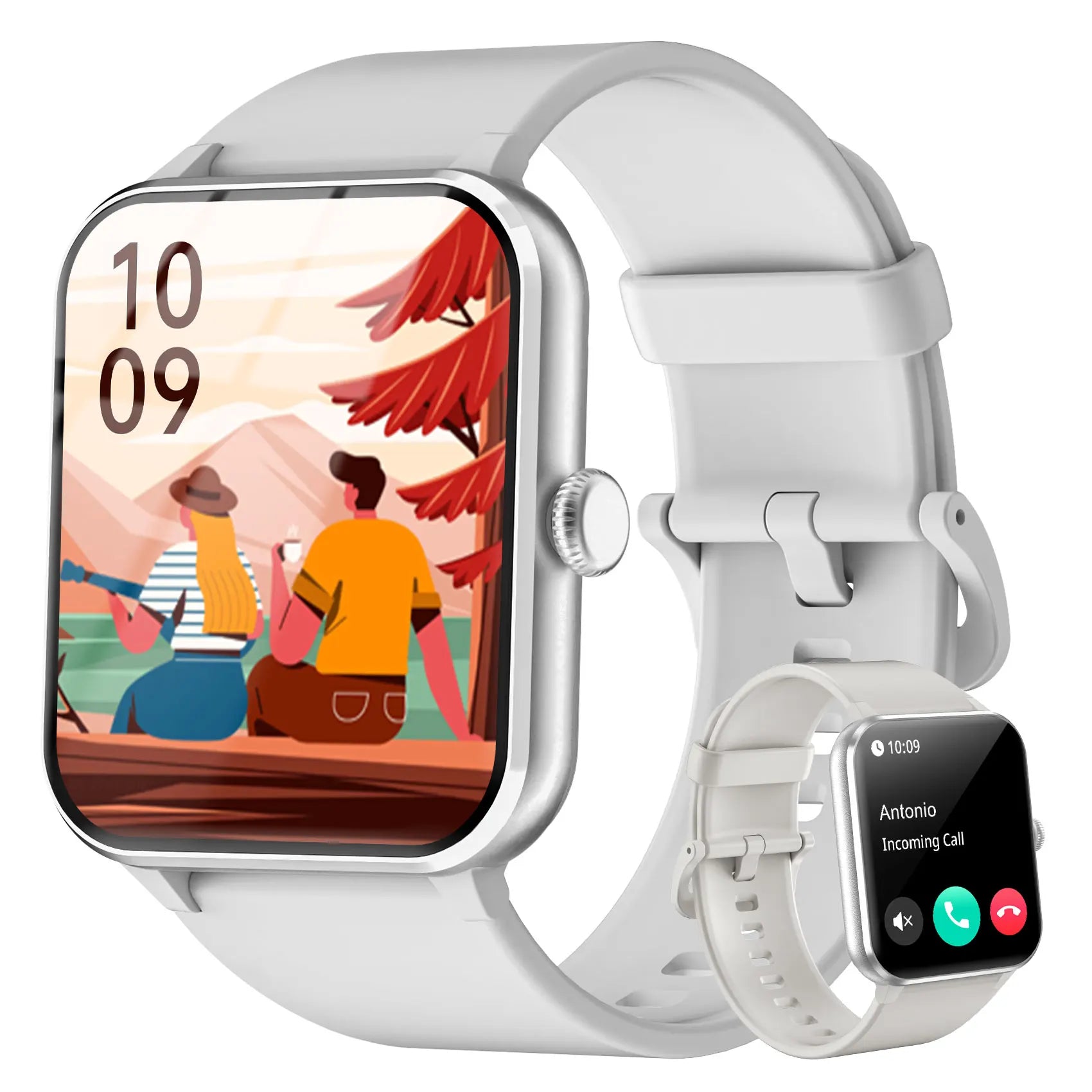 Bluetooth Calls R50 Smart Watch for Men Women 1.85&