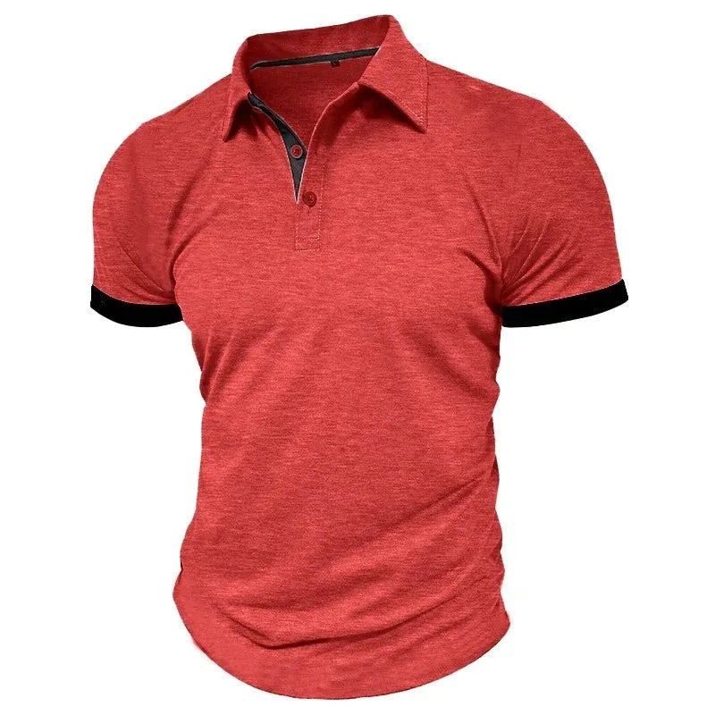 Animal Game Mens Short Sleeve Polo Shirt Solid Color Streetwear Lightweight Lapel T Shirts for Men Summer Sport Business Shirt