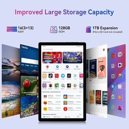 Android 15 Tablet 10.4 Inch 8-Core Processor 16GB RAM 128GB ROM 1TB TF Card Expand 5G/2.4G WiFi 5MP+8MP Camera Tablet Bundle