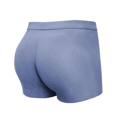 Fake Ass Men Boxers 3D Design Traceless Effect Mid-rise  Underpants Solid Color U-convex Ergonomic Design Boxers Briefs