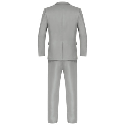 Men Gentleman Suit 2Pcs Formal Uniform Long Sleeve Lapel Blazer Jacket with Pants Office Meetings Business Wedding Party Outfits