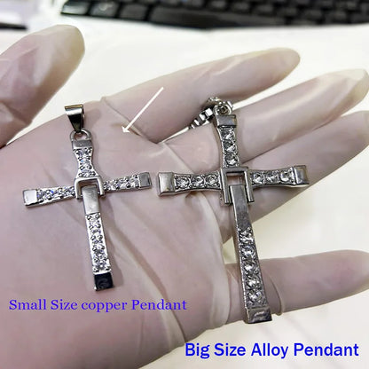 7.8*4.5cm Big Size Alloy Solid Cross Pendant Necklace 60cm Length Stainless Steel Chain Men Women Neck Jewelry Drop Shipping
