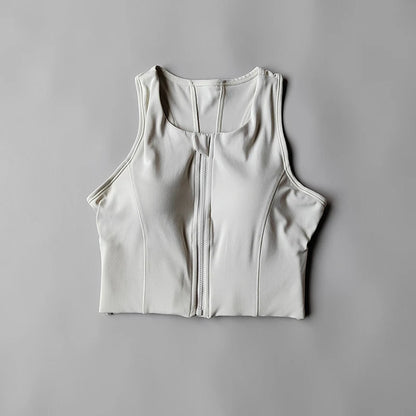 High-intensity Sports Vest Bras Front Zipper Integrated Yoga Underwear Gathering Shock-proof Running Breathable Fitness Vest