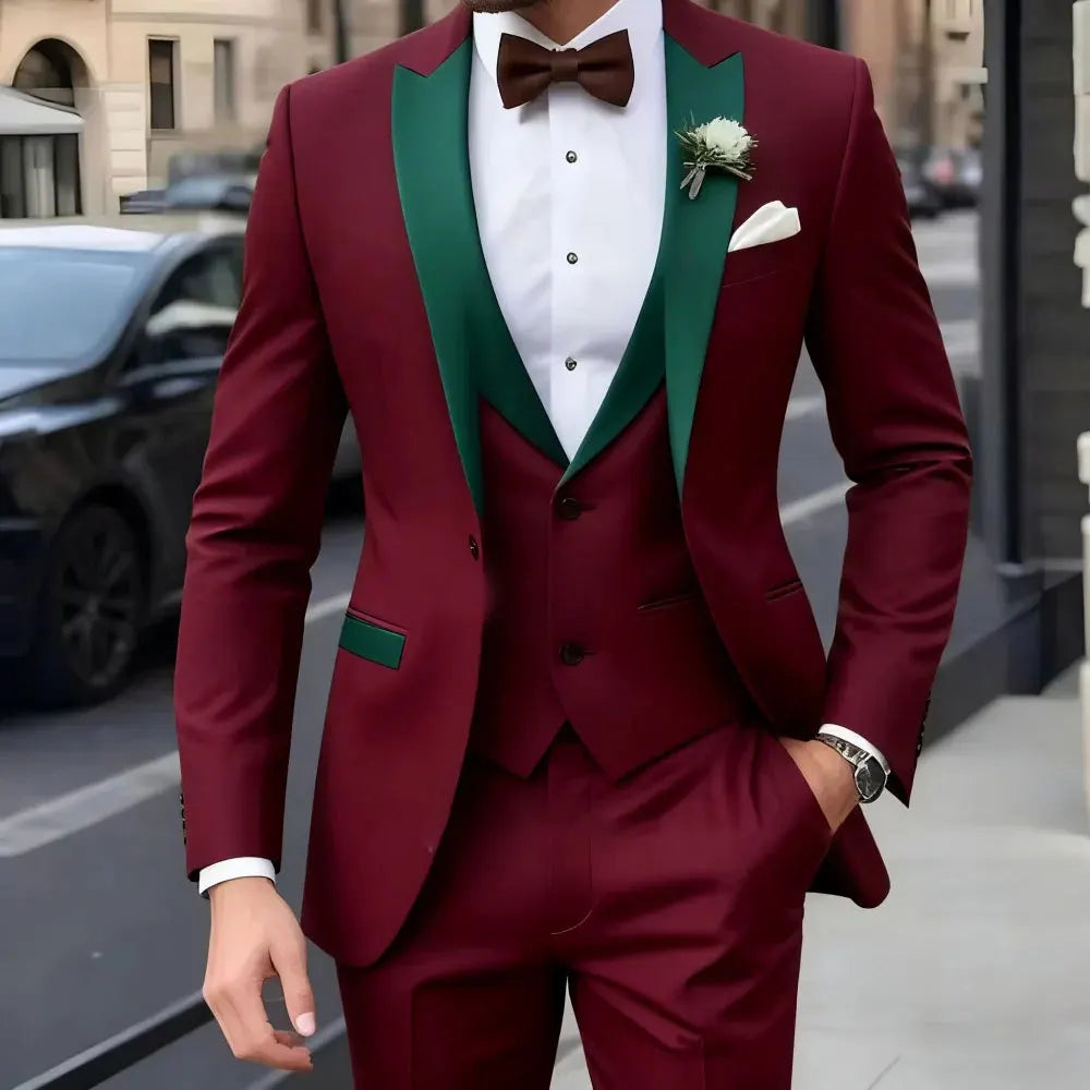 New Business Casual MC Wedding Groom Best Man Dress Jacquard Men&