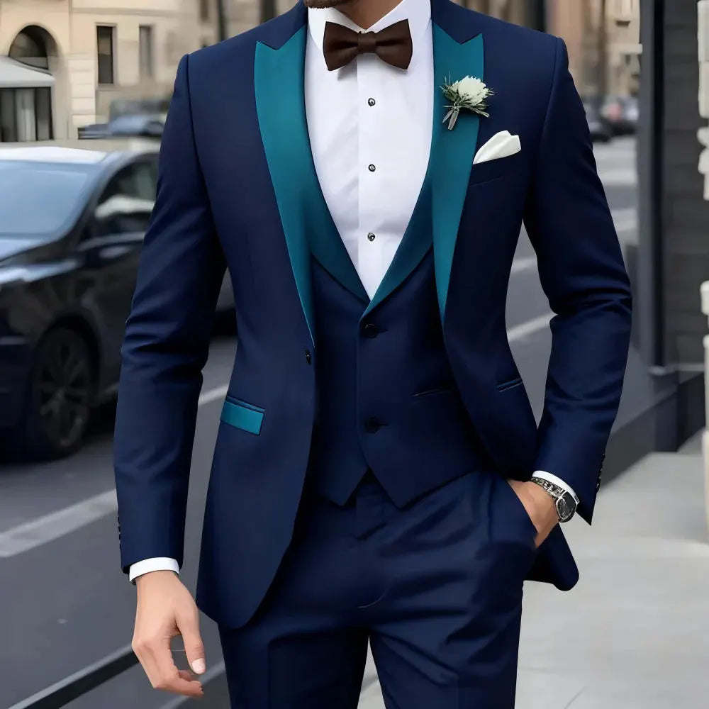 New Business Casual MC Wedding Groom Best Man Dress Jacquard Men&