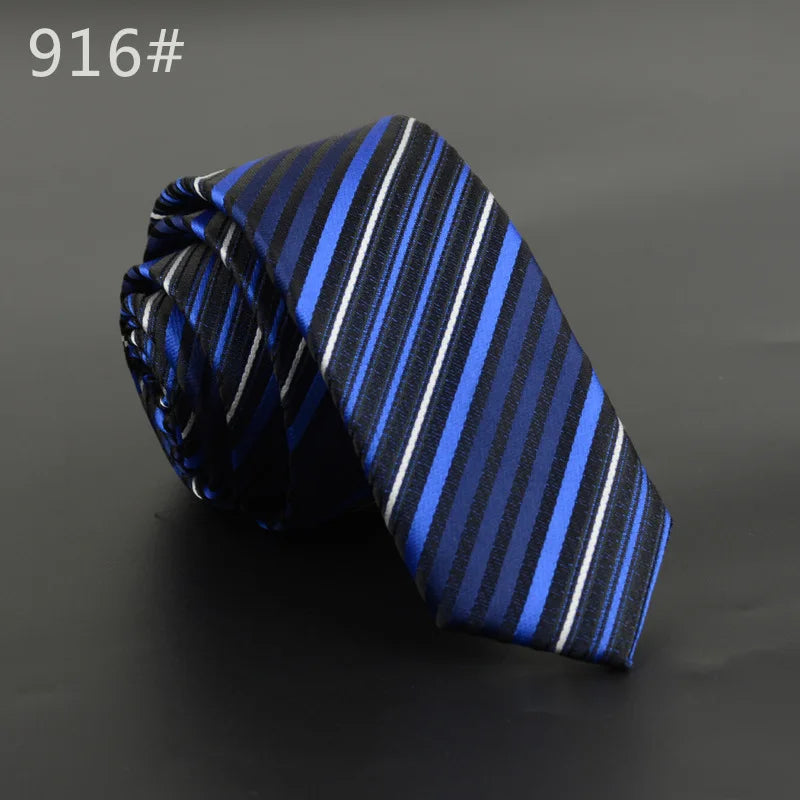 5cm Width Mens Ties New Fashion Plaid Neckties Corbatas Gravata Jacquard Woven Slim Tie Business Wedding Stripe Neck Tie For Men