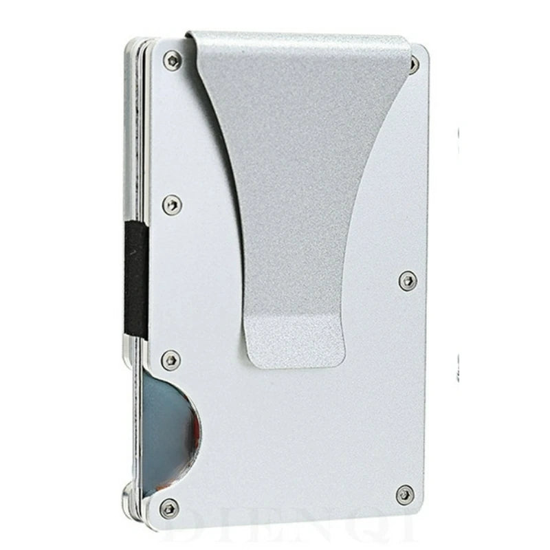 Minimalist Slim RFID Blocking Wallet For Men - Light Weight, Durable &amp; Compact- Aluminum Wallet With Money Clip (Black）