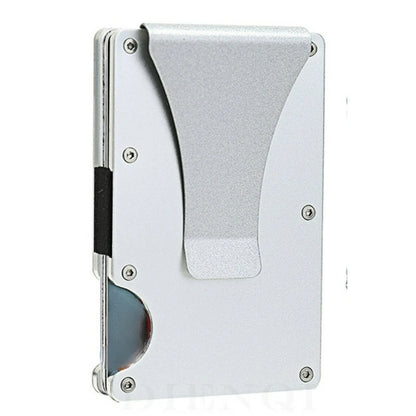 Minimalist Slim RFID Blocking Wallet For Men - Light Weight, Durable &amp; Compact- Aluminum Wallet With Money Clip (Black）