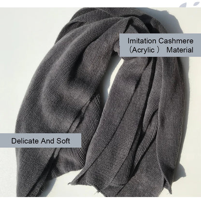 Maikun Thick Knitted Scarf For Men Fashion Winter Increase Simple Solid Color Scarf Men&