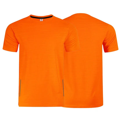 Muscle Training Compression T-shirt Man Running Dry Fit Tee Plain Color Plus Size Gym Men&