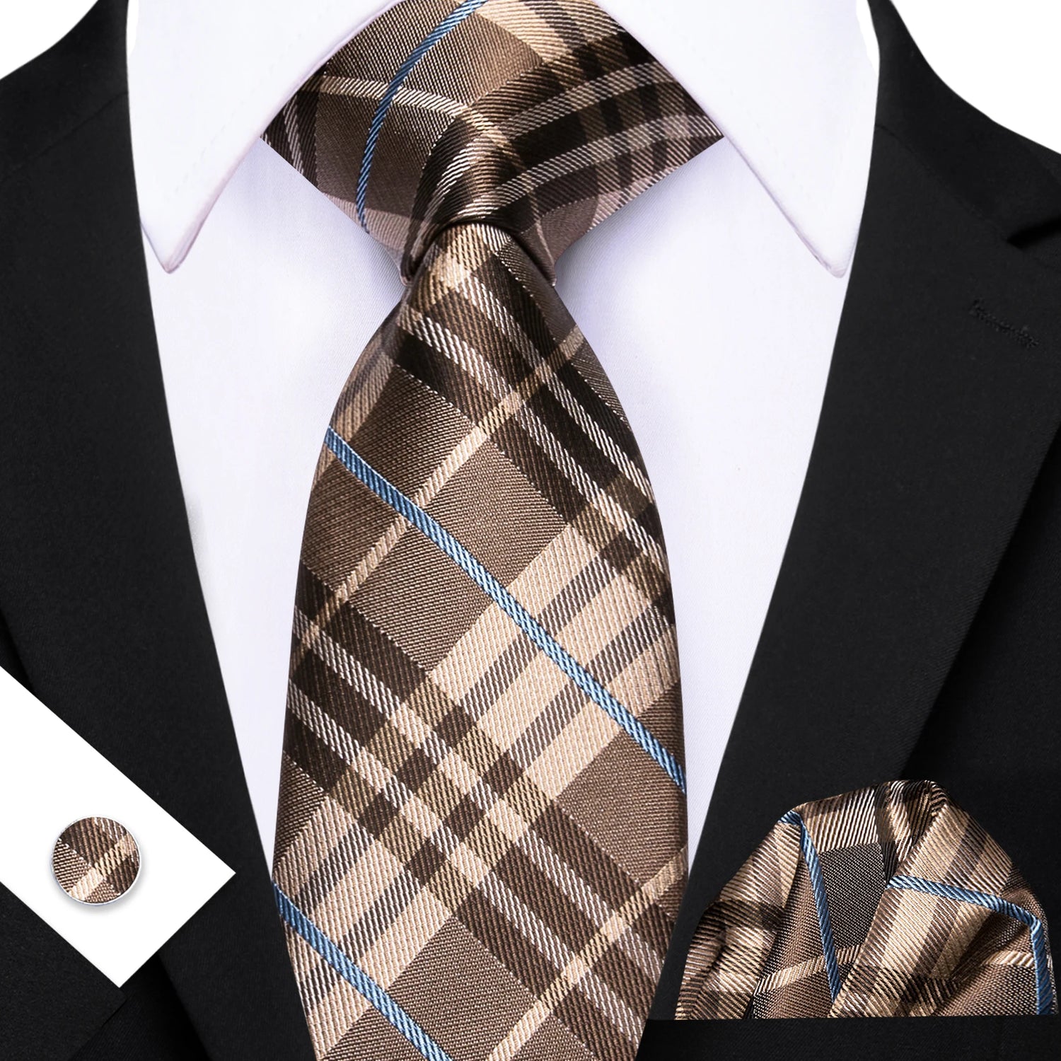 Barry.Wang Jacquard Brown &amp; Gold Men&