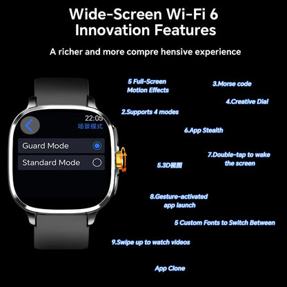 Android 13.0 Smartwatch 5G Full Netcom Smart Watch With 190° Rotary Camera GPS Position WIFI NFC 2100mAH Battery 2.4inch Amoled