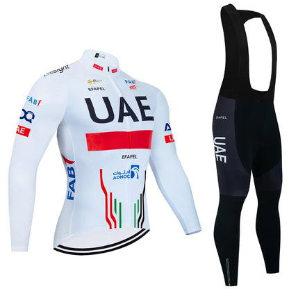 Winter 2027 ITALIA Cycling Jacket UAE Bike Jersey Pants Men Women Thermal Fleece Ropa Ciclismo Bicycle Maillot Pants Clothing