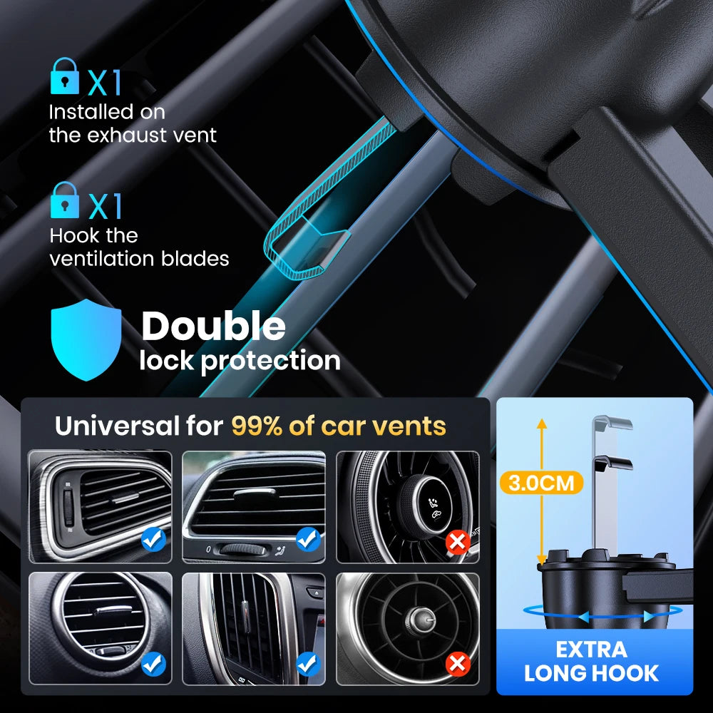 TOPK Phone Holders for Your Car Phone Holder Mount, 360° Rotation for Easy Viewing, Compatible with All Smartphones
