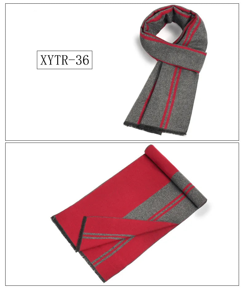 Classic Brand Scarfs for Men Thick Imitation Cashmere Shawl Scarves Winter Warm Business Muffler Scarves Long Wrap