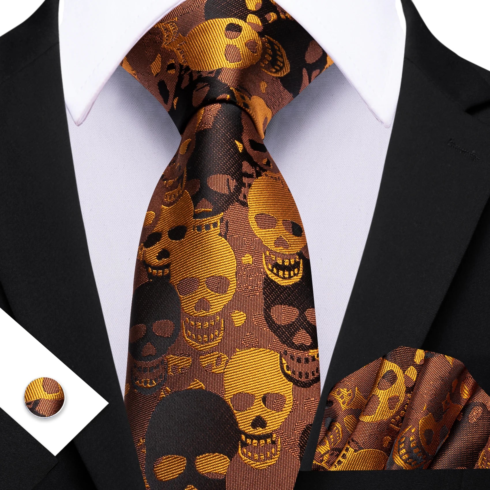 Barry.Wang Jacquard Brown &amp; Gold Men&