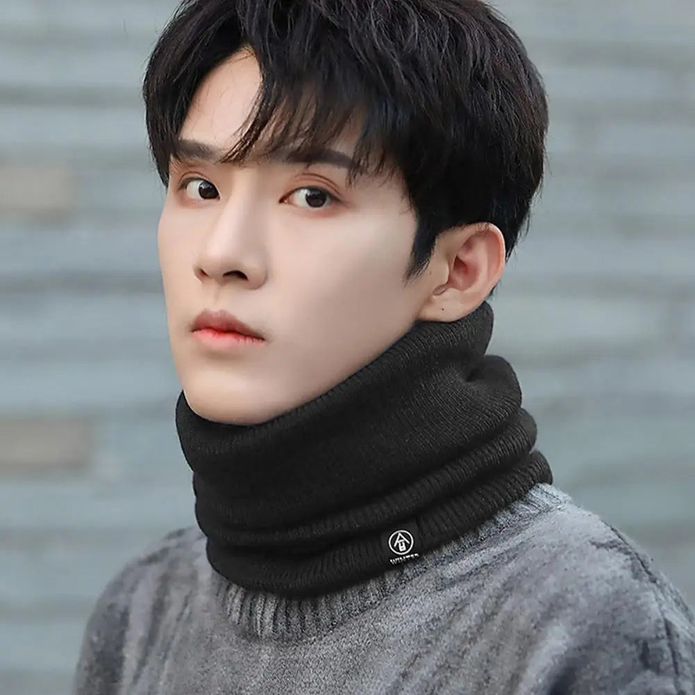 Fashion Women Knitted Scarf Solid Cashmer Like Winter Snood Scarves Lady Warm Wool Fur Thick Unisex Men Neck Scarfs Ring