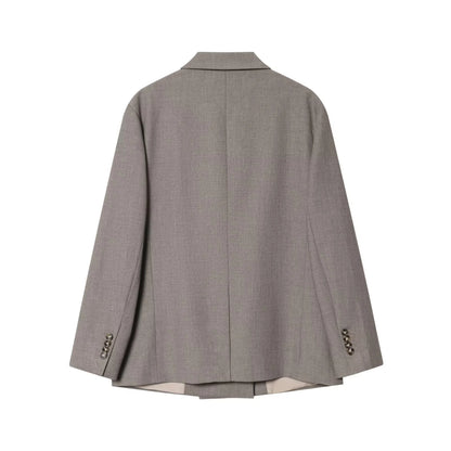Women Casual Solid Blazer Long Pants Sets Female Fashion Double-Breasted Lapel Blazers Coat Or Lady Chic Wide Leg Long Trousers