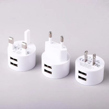 5V 2.1A Min EU UK US Plug Mobile Phone Charger for Mobile Phone 2 Ports White Travel Wall Charger